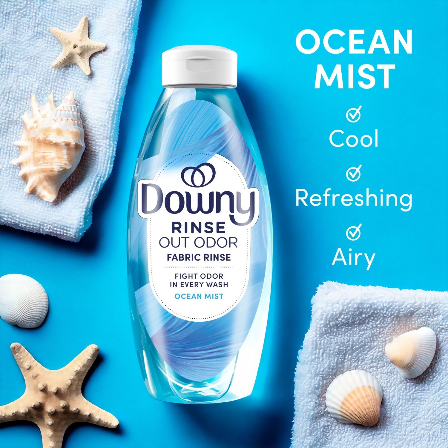 Downy Rinse Out Odor Laundry Rinse Ocean Mist Scent Refreshes 48 Fl Oz