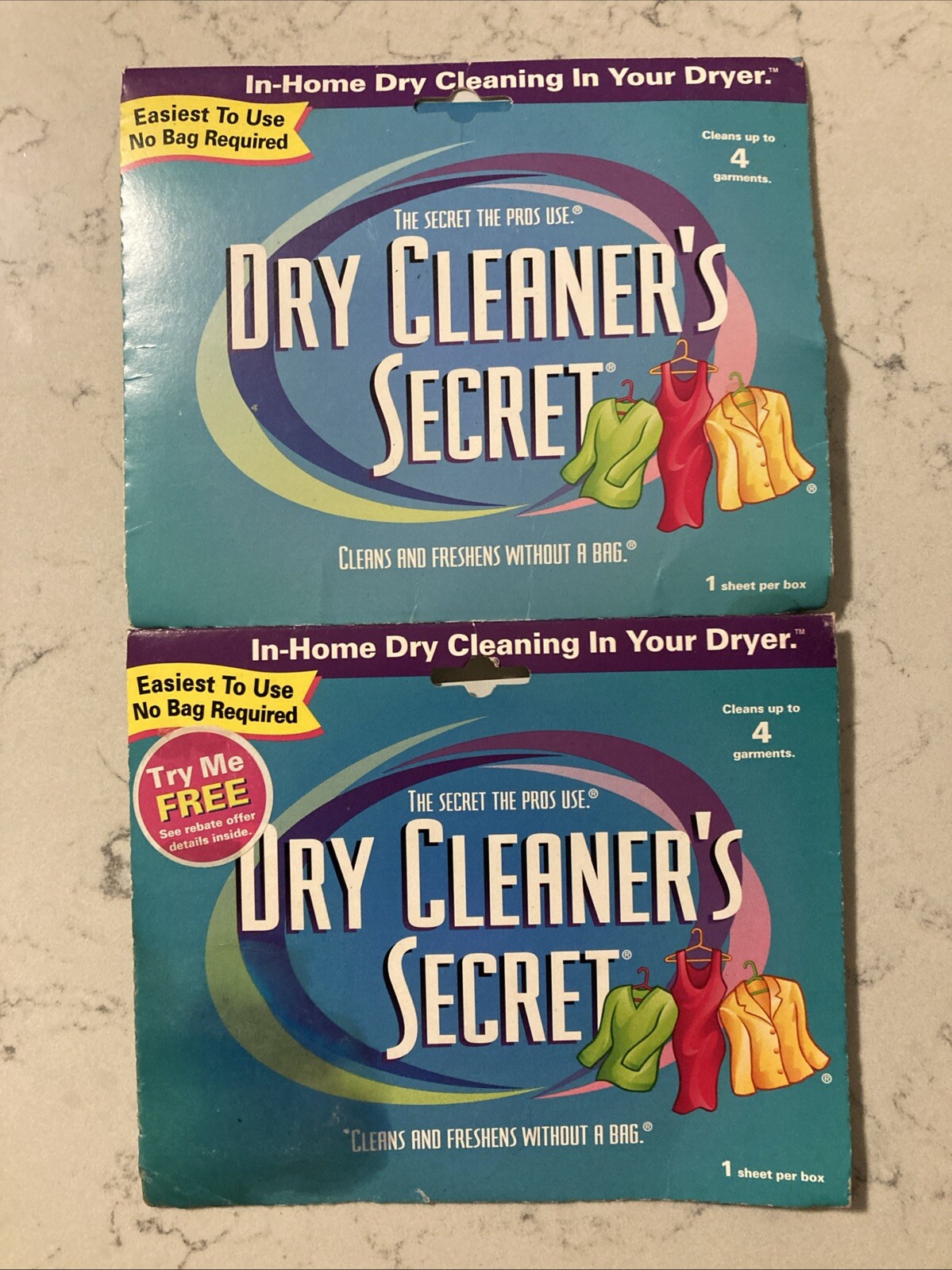 DRY CLEANER’S SECRET at Home Dry Cleaning In Your Dryer 2 Sheets Sealed