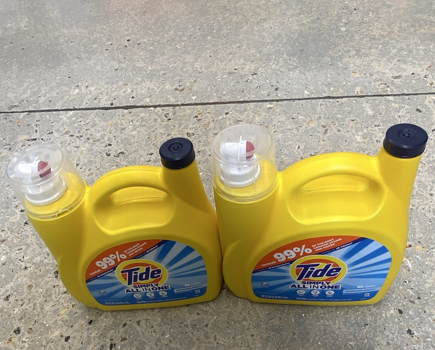 Tide Simply All in One Liquid Laundry Detergent, Fresh Scent, 105 Loads, 2 Pack