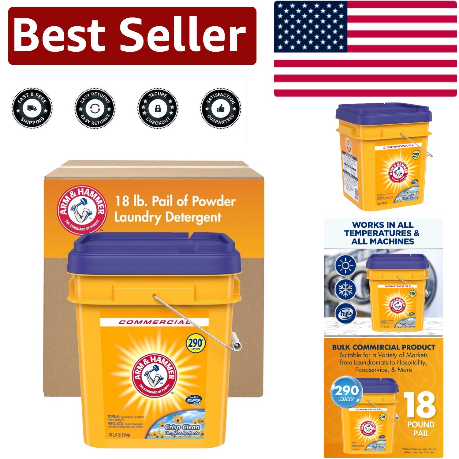 18 lb Biodegradable Powder Detergent in Crisp Clean – Perfect for Sensitive Skin