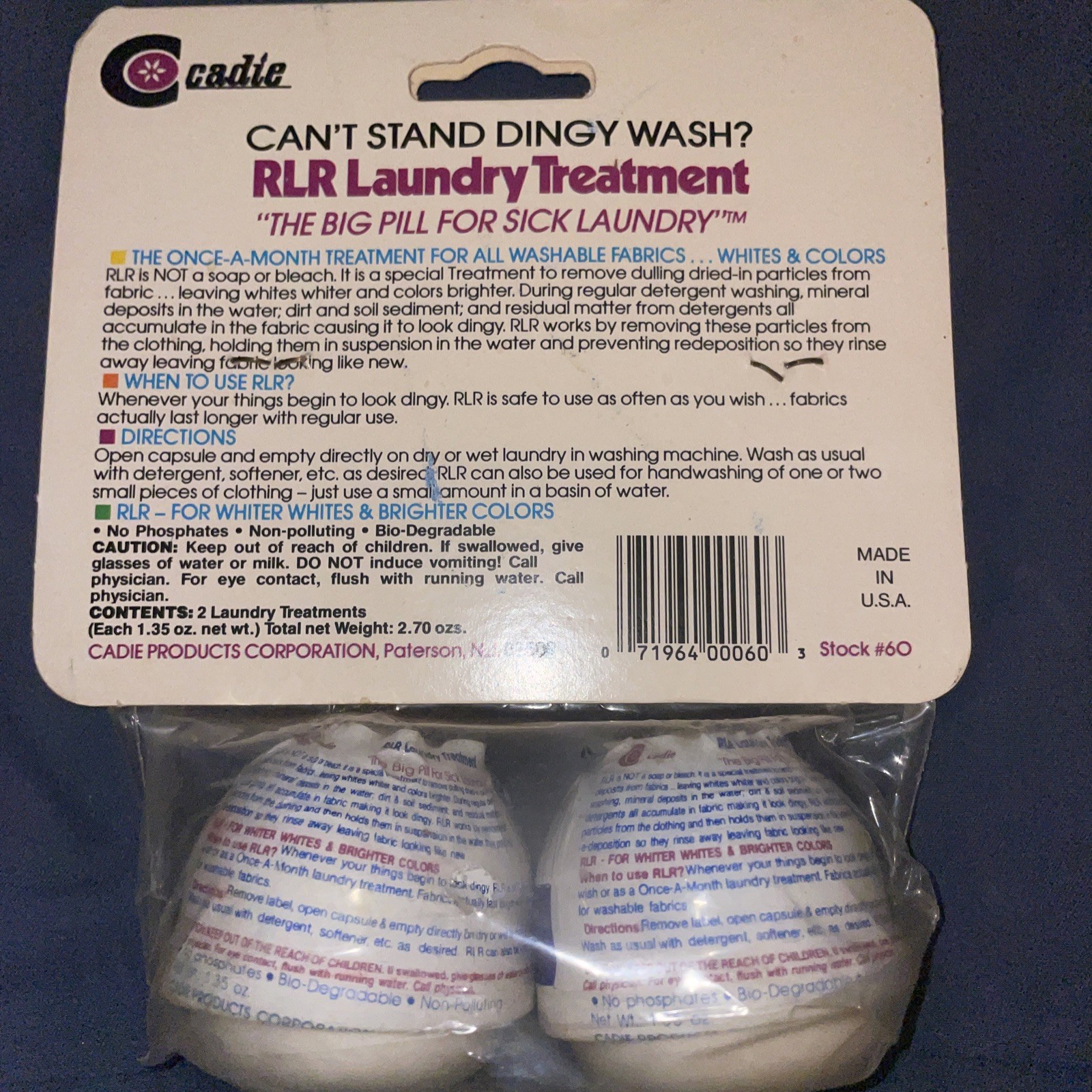 Cadie RLR Laundry Treatment Pack Of 2 Once A Month Treatment Sealed Vintage