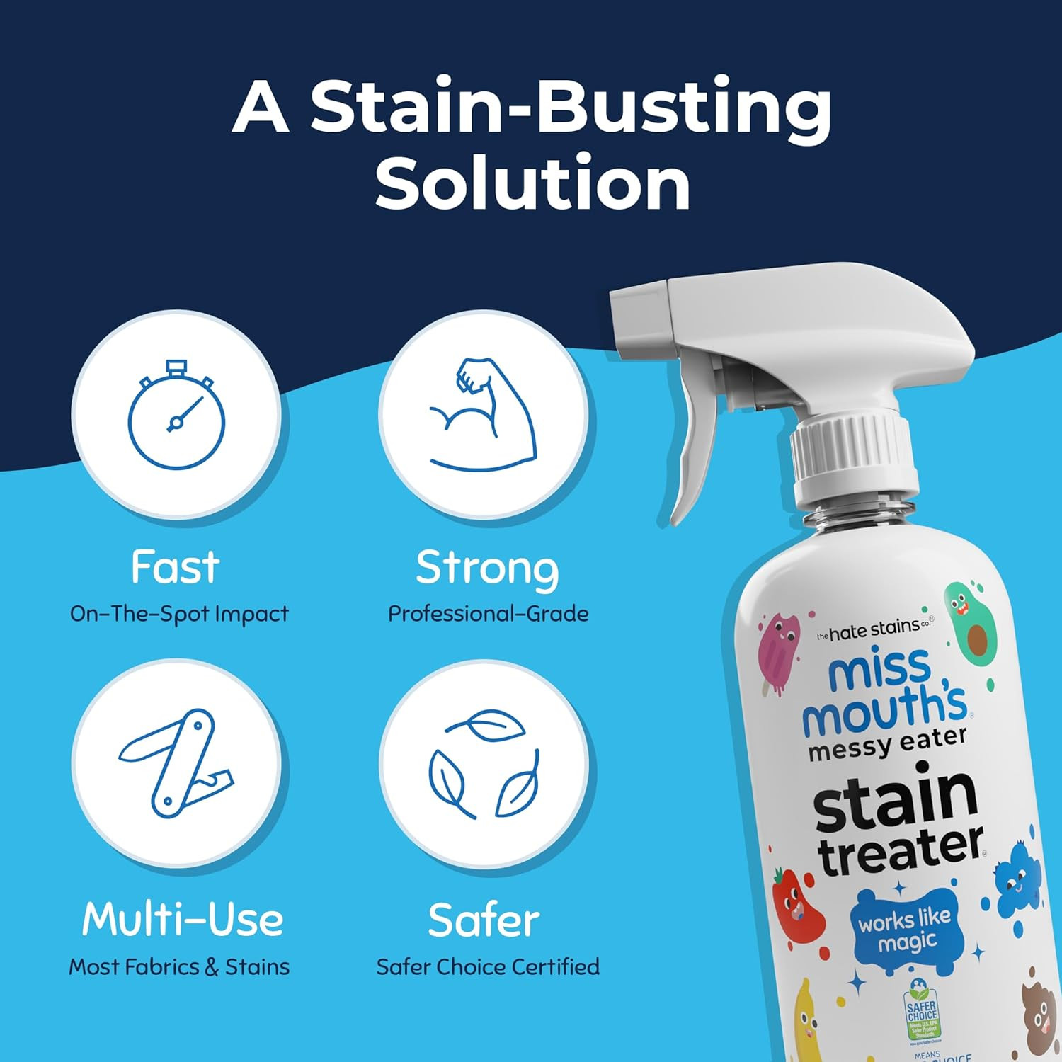 Messy Eater Stain Treater Spray, Laundry Stain Remover, 16 Oz | Newborn & Baby E