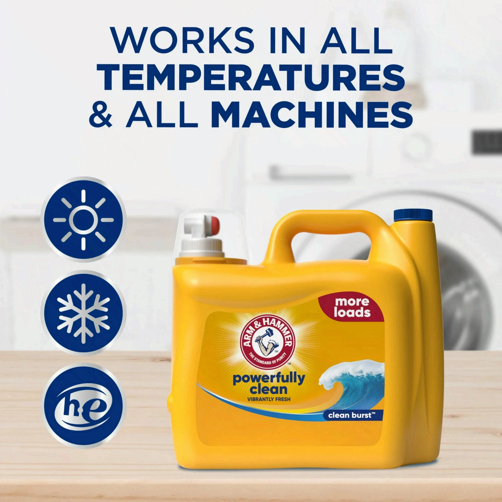 3 Pack ARM & HAMMER Laundry Detergent Liquid, Clean Burst, 5 Extra Loads, 205 oz