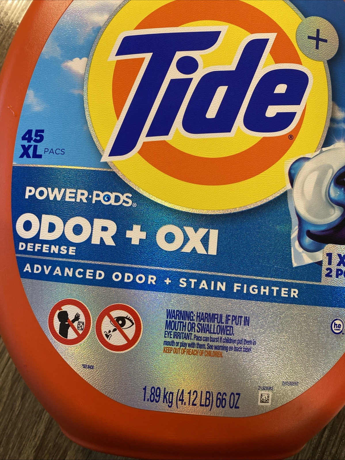 Tide Power Pods: Odor +OXi: 45XL Pacs
