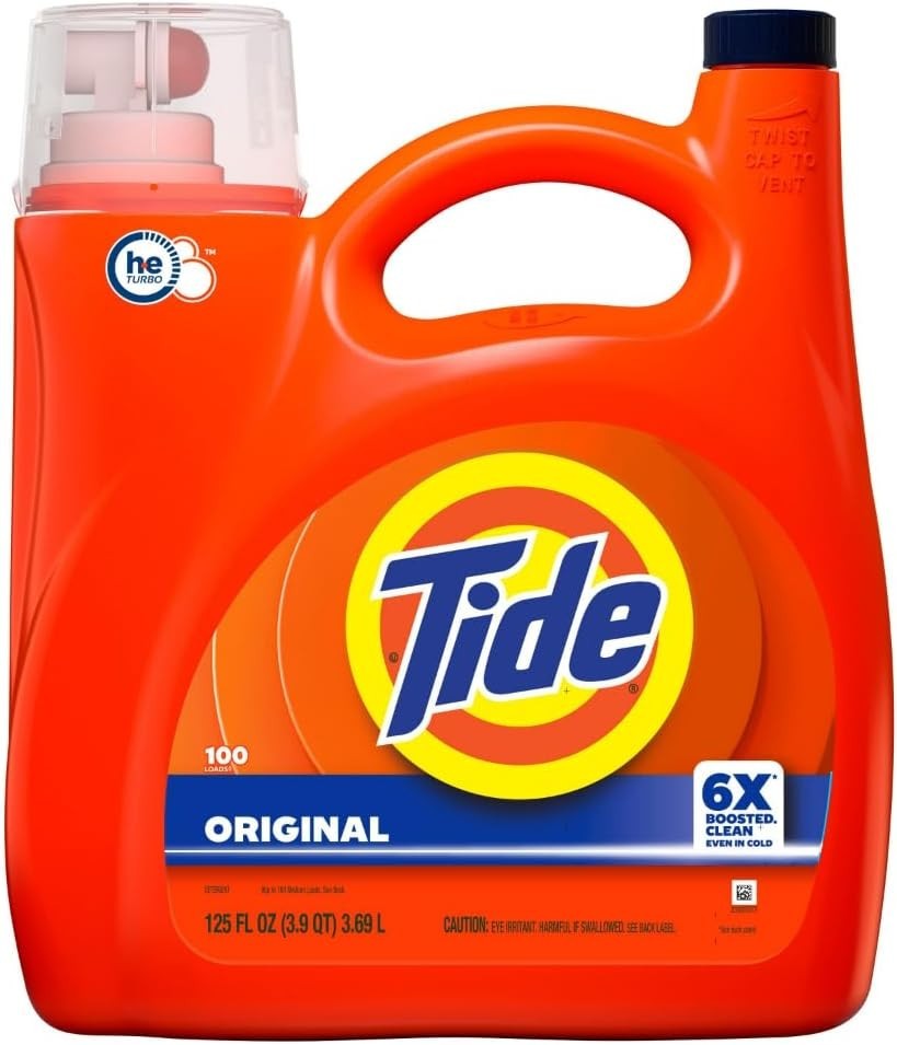 Tide Liquid Laundry Detergent, Original Scent, 125 fl oz, 100 Loads, Boosted Cle