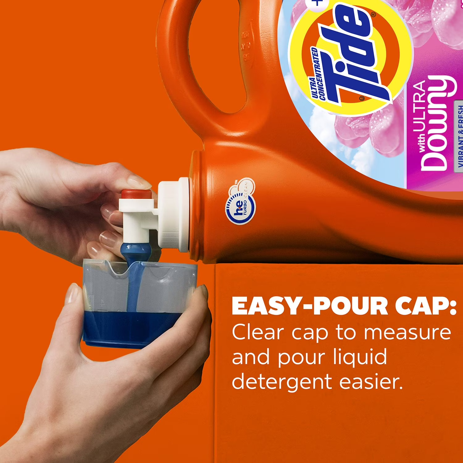 Tide with Ultra Downy Liquid Laundry Detergent, April Fresh Scent, 100 Loads,