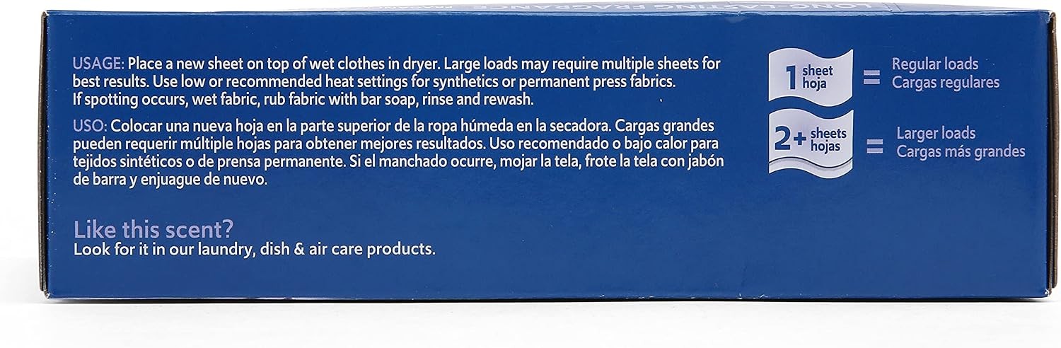 Fraganzia Fabric Softener Dryer Sheets Wrinkle Reducing Anti Static Laundry