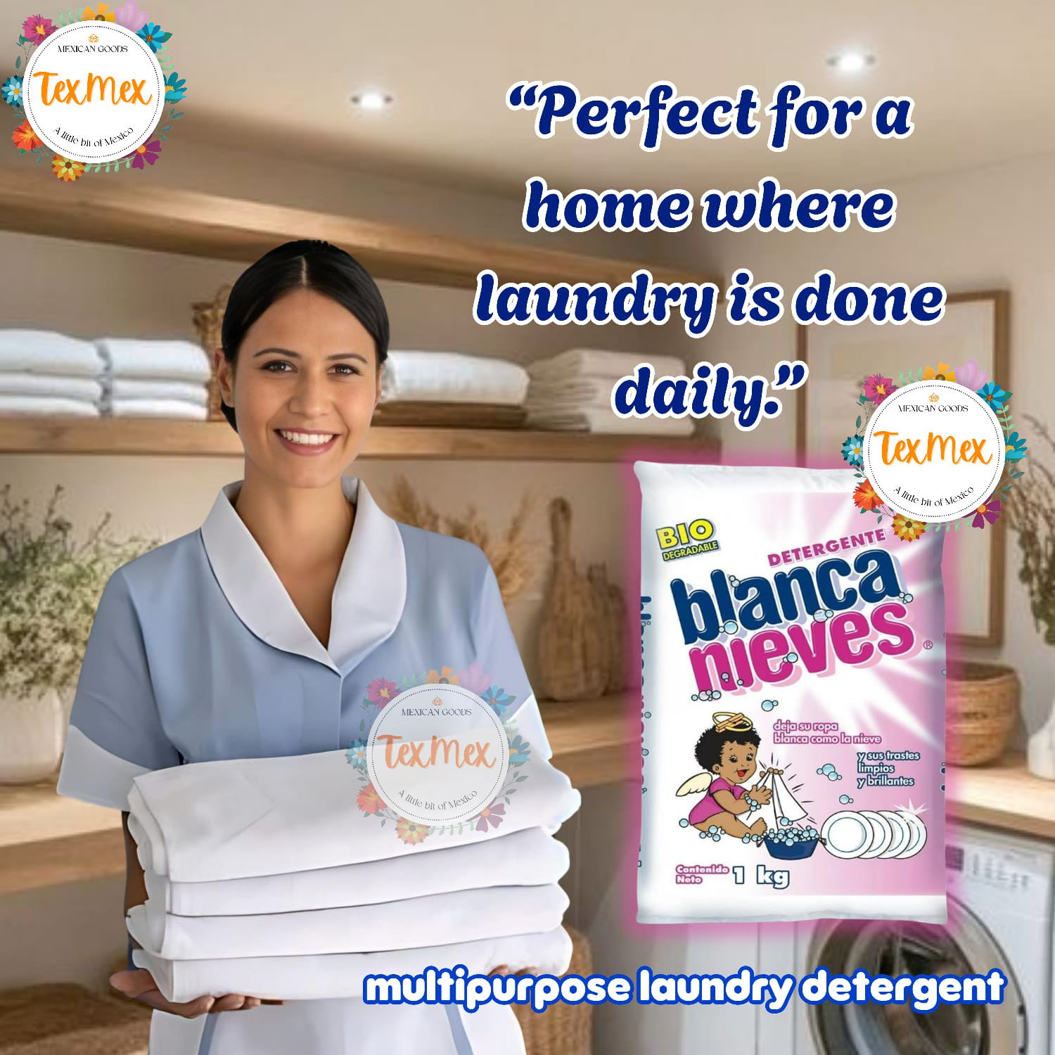 BLANCA NIEVES DETERGENTE PARA ROPA EN POLVO 1 KG BIODEGRADABLE