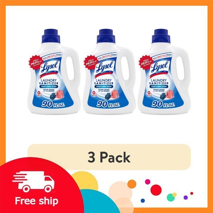 (3 pack) Lysol Laundry Sanitizer Additive, Laundry Detergent Additive, 0% Bleach