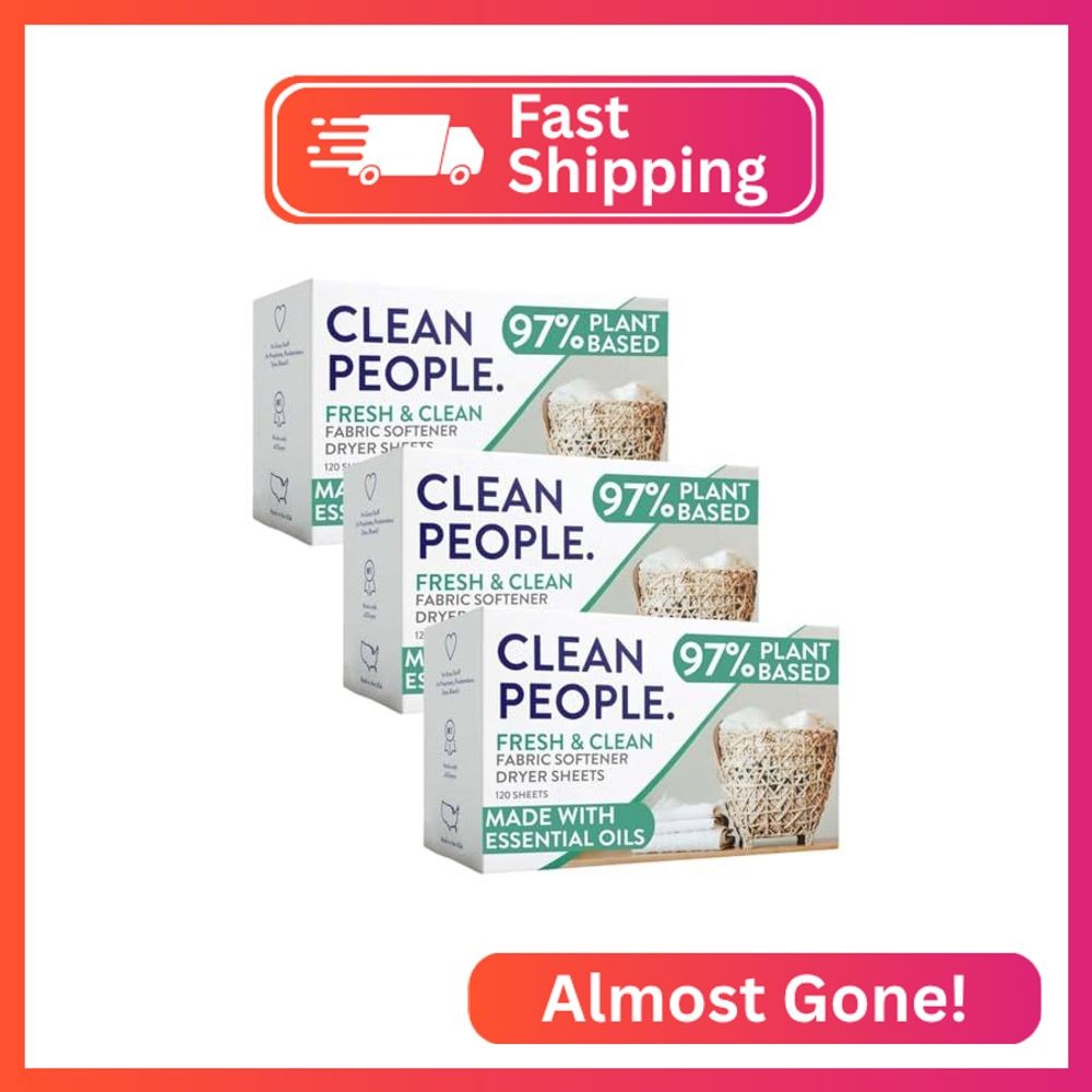 The Clean People Fabric Softener Sheets – Dryer Sheets – Softens & Removes Stati