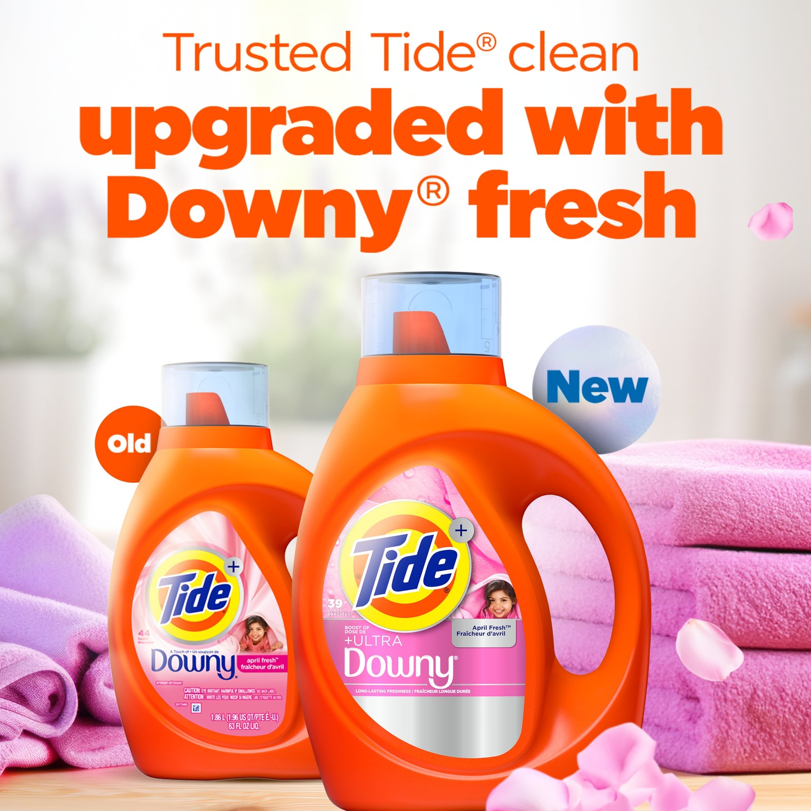 Laundry Detergent Liquid with Ultra Downy Boost, April Fresh, 73 fl oz, 52 Loads