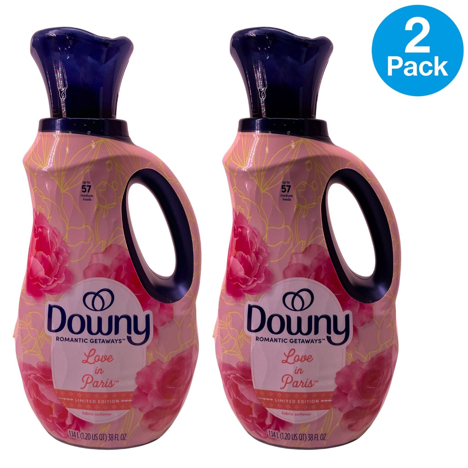 Downy Romantic Getaways Love in Paris Fabric Softener 38oz 2 Pack – New