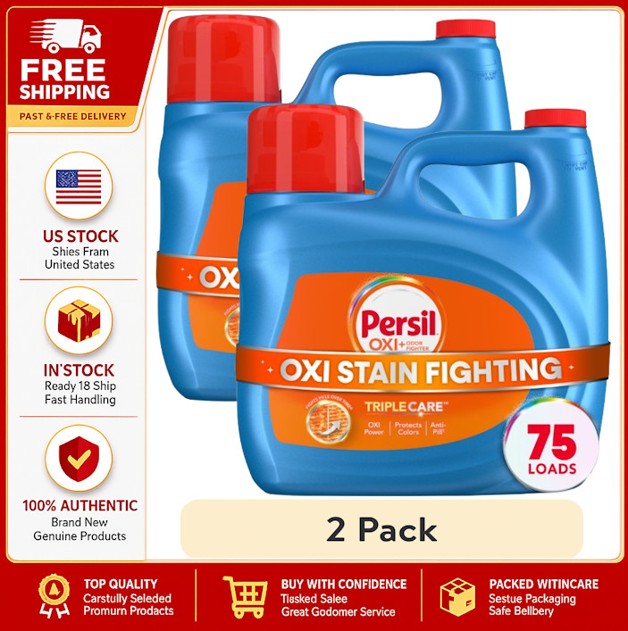 2 Pack Persil Advanced Clean Oxi+Odor Fighter Liquid Laundry Detergent, 126 fl o
