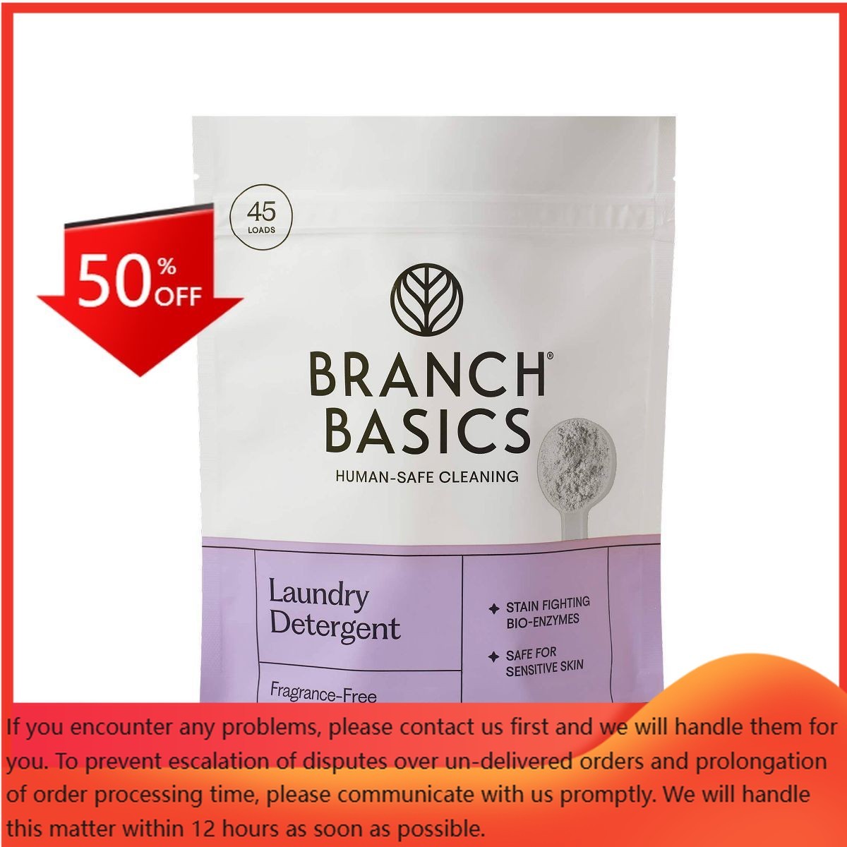 Branch Basics Fragrance-Free Laundry Detergent Powder – 1.5lbs