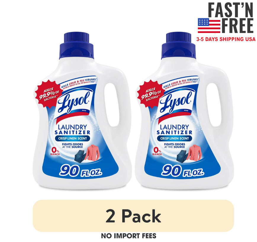 (2 pack) Lysol Laundry Sanitizer Additive, Sanitizing Liquid, 90 fl oz