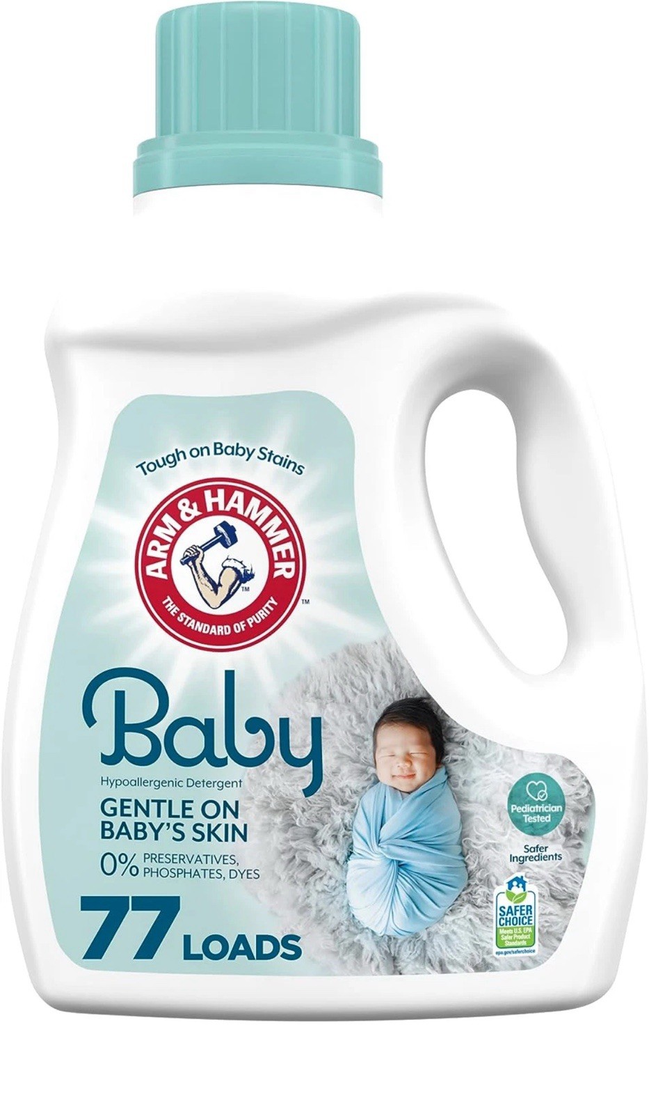 ARM HAMMER Baby, Hypoallergenic Liquid Laundry Detergent, 100.5 Fl Oz, 77 Load
