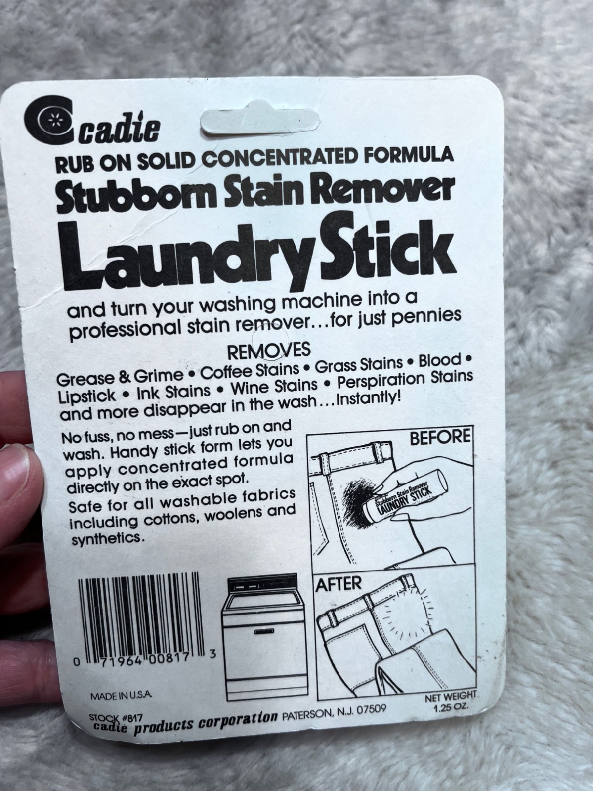 Cadie Stubborn Stain Remover Laundry Stick 1.23 Oz
