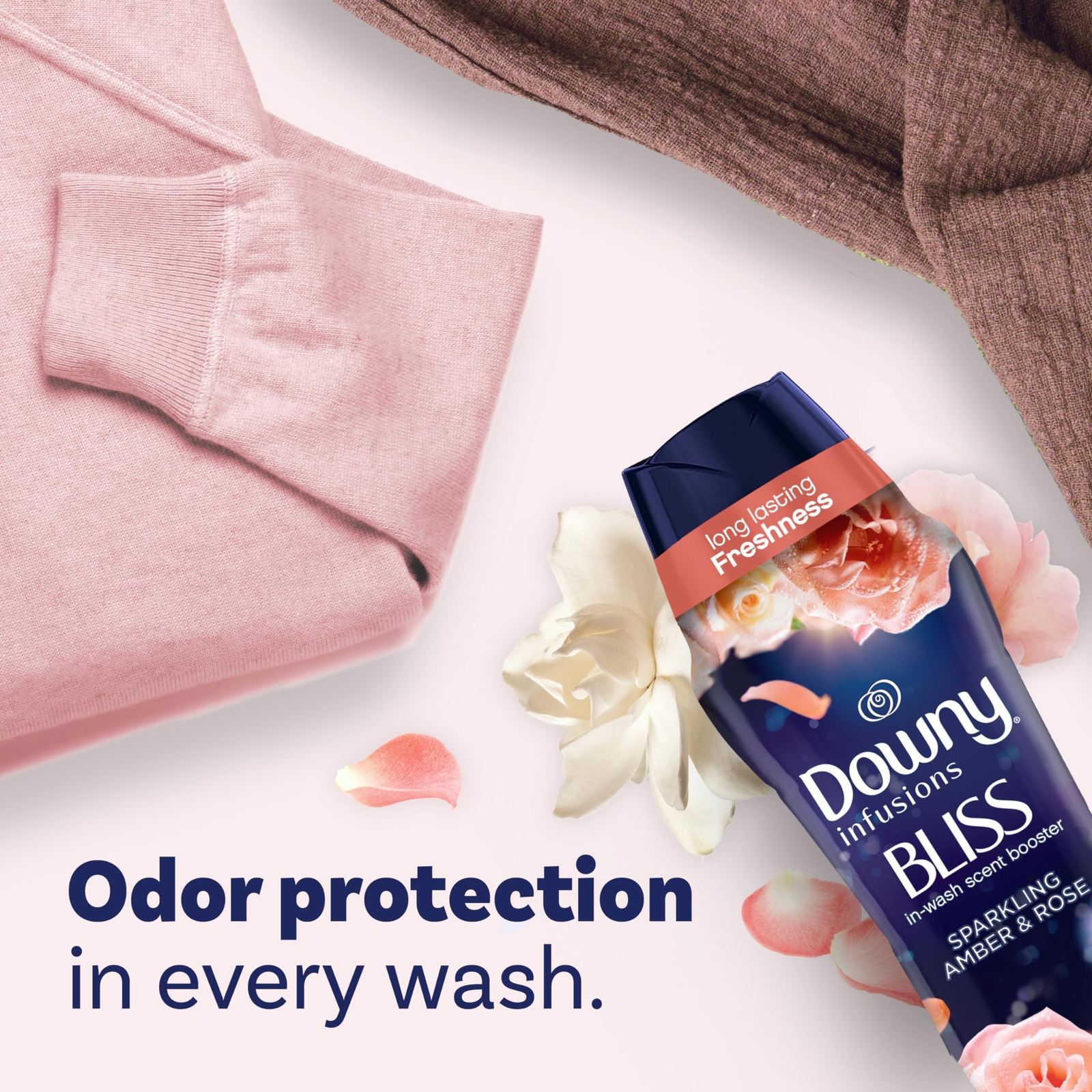 Downy Infusions Bliss Laundry Scent Booster Beads Amber Rose 12 Weeks Freshness