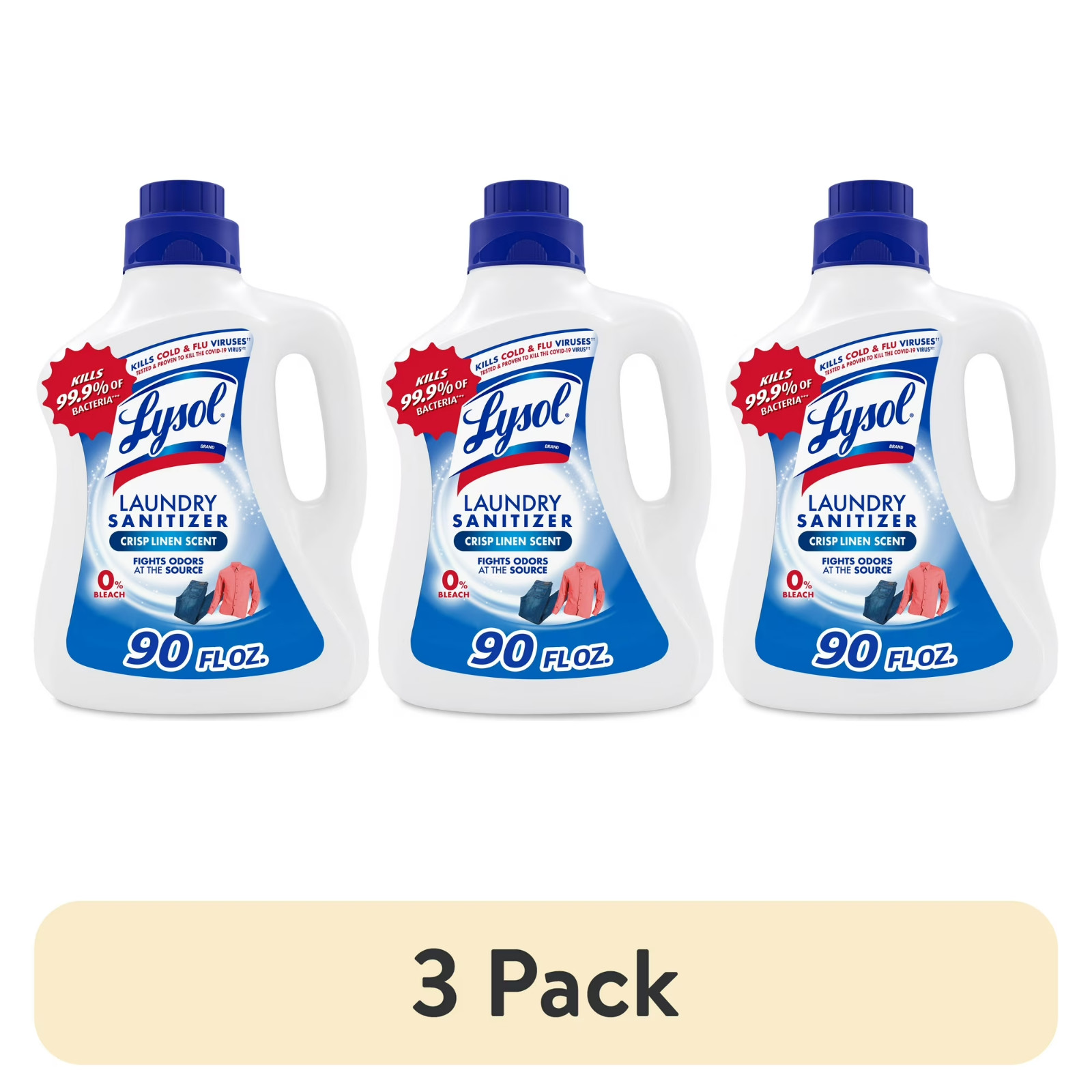 3P Lysol® Laundry Sanitizer Additive, Laundry Detergent Additive 0% Bleach, 90oz