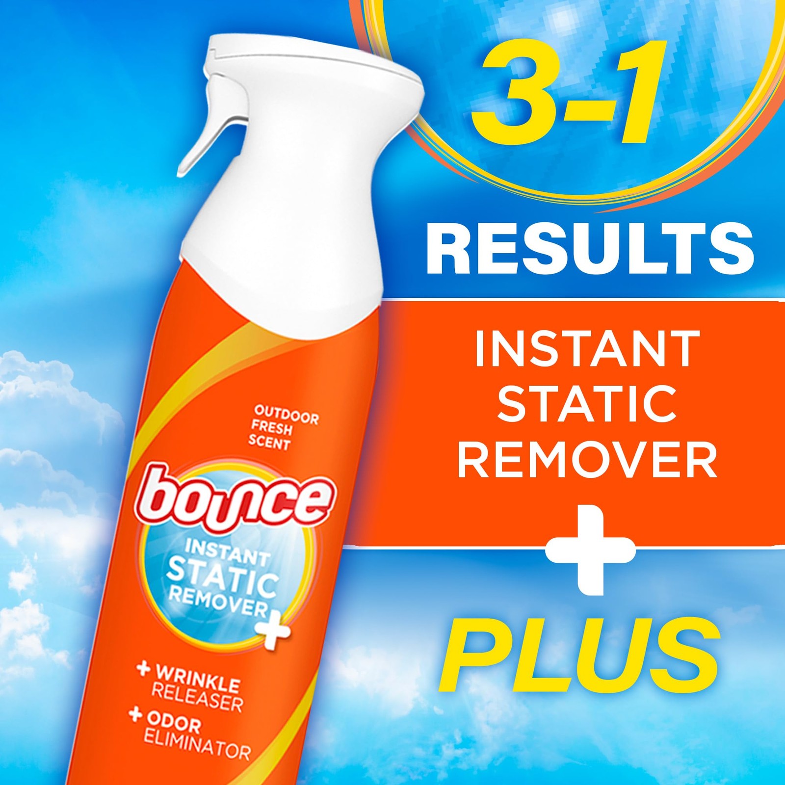 Bounce Anti Static Spray, 3 in 1 Instant 9.7 Ounce (Pack of 1)