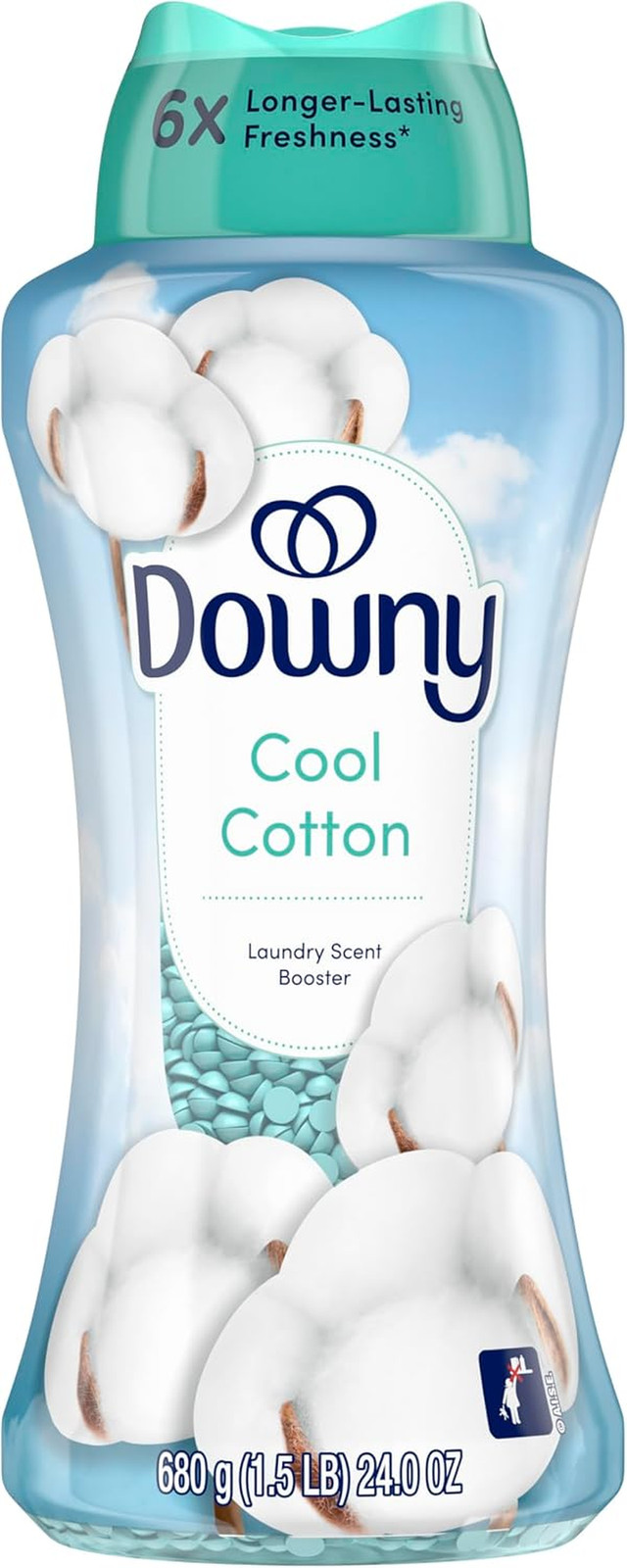 Downy Cool Cotton In-Wash Laundry Scent Booster Beads, 24 Oz, Laundry Scent Bead