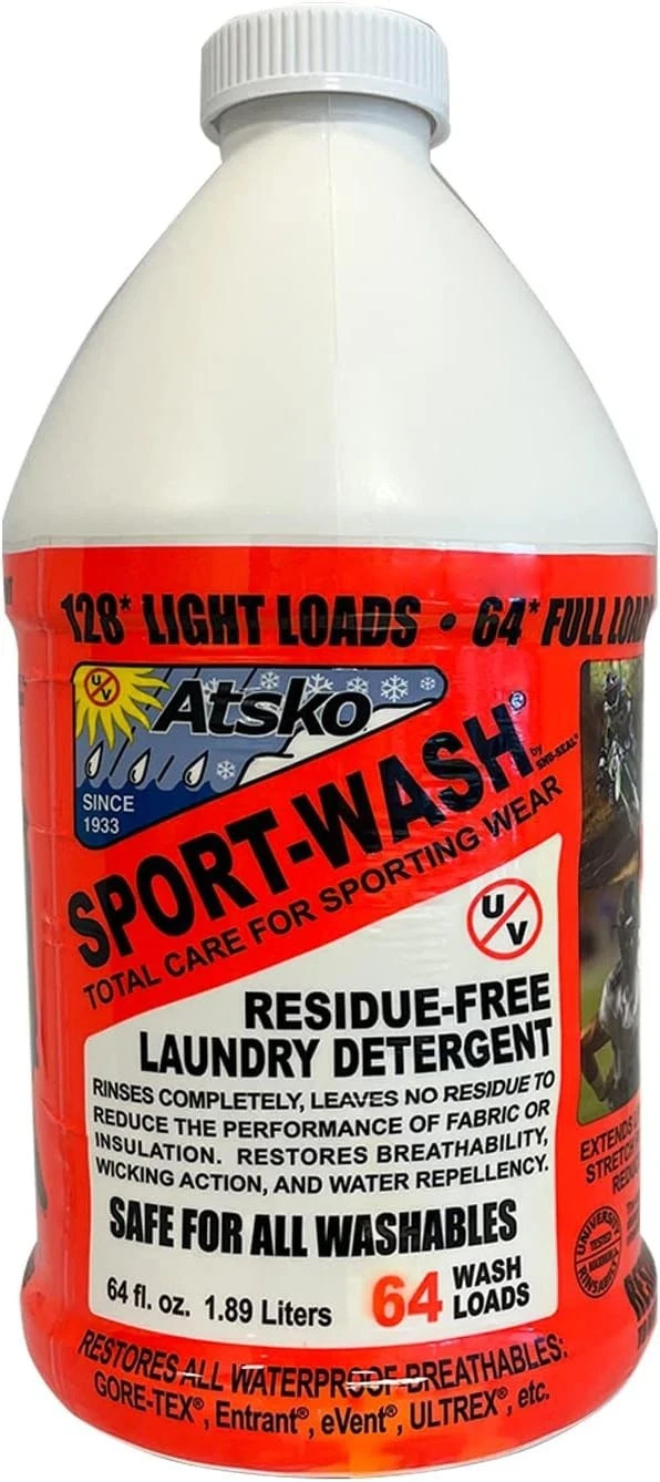 Atsko Sno-Seal SPORT WASH LAUNDRY DETERGENT, Liquid, 64 Fl Oz (Pack of 1),..