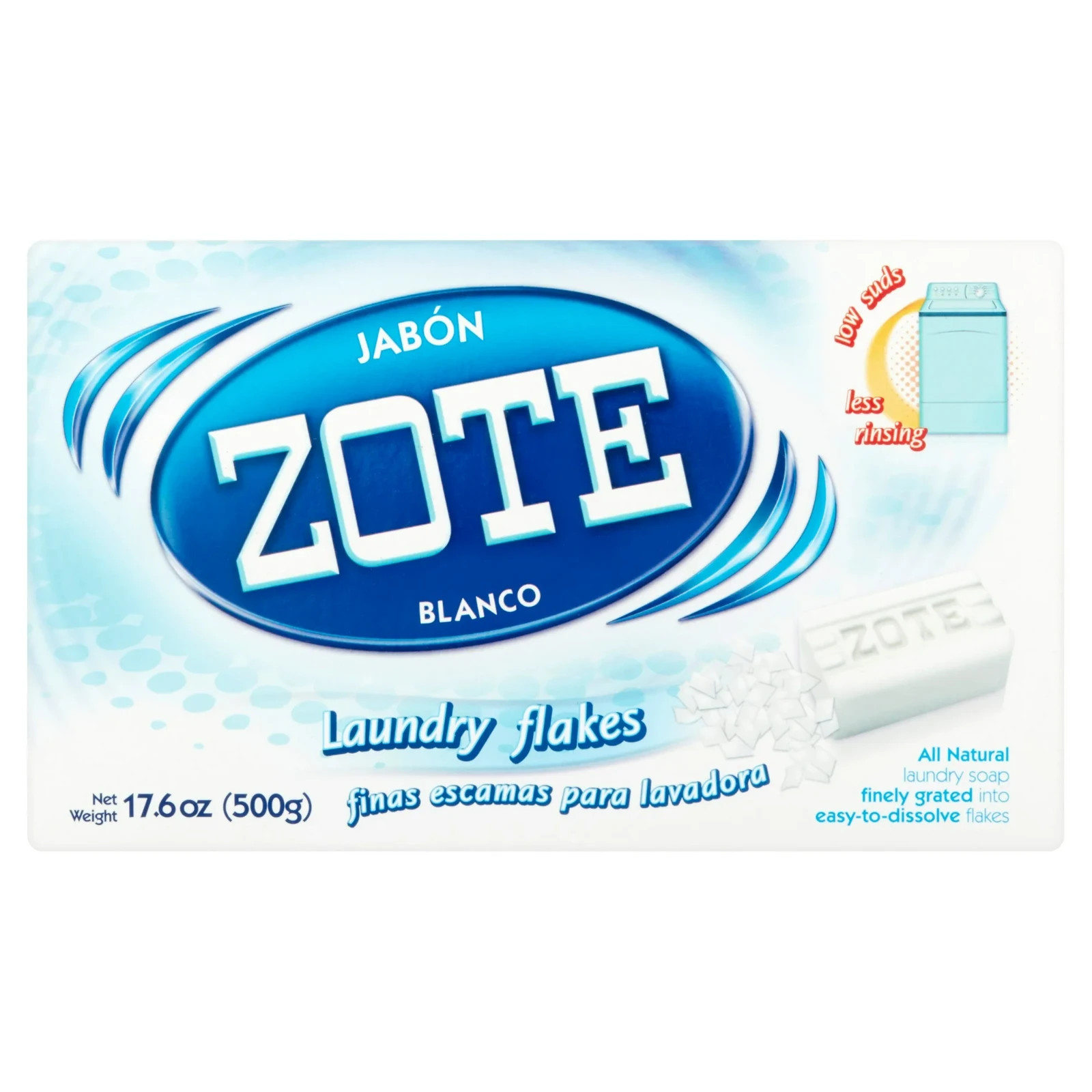 Jabon ZOTE Blanco Laundry Flakes, White All Natural Laundry Soap, 17.6 Oz.