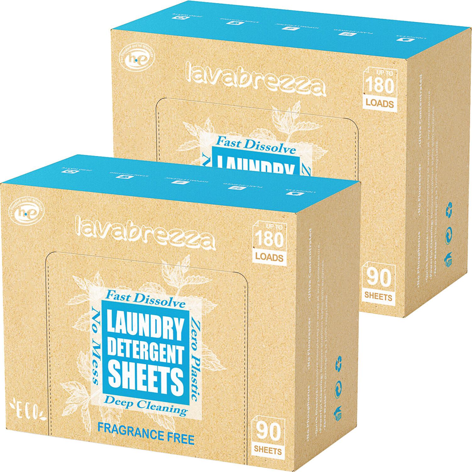 Laundry Detergent Sheets 180 Loads Washing Strips Eco-Friendly No Plastic 2 Pack