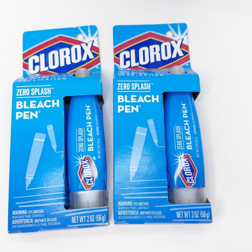LOT 2 – Clorox Bleach Pen Gel for Whites Dual Tipped 2 oz NEW Discontinued