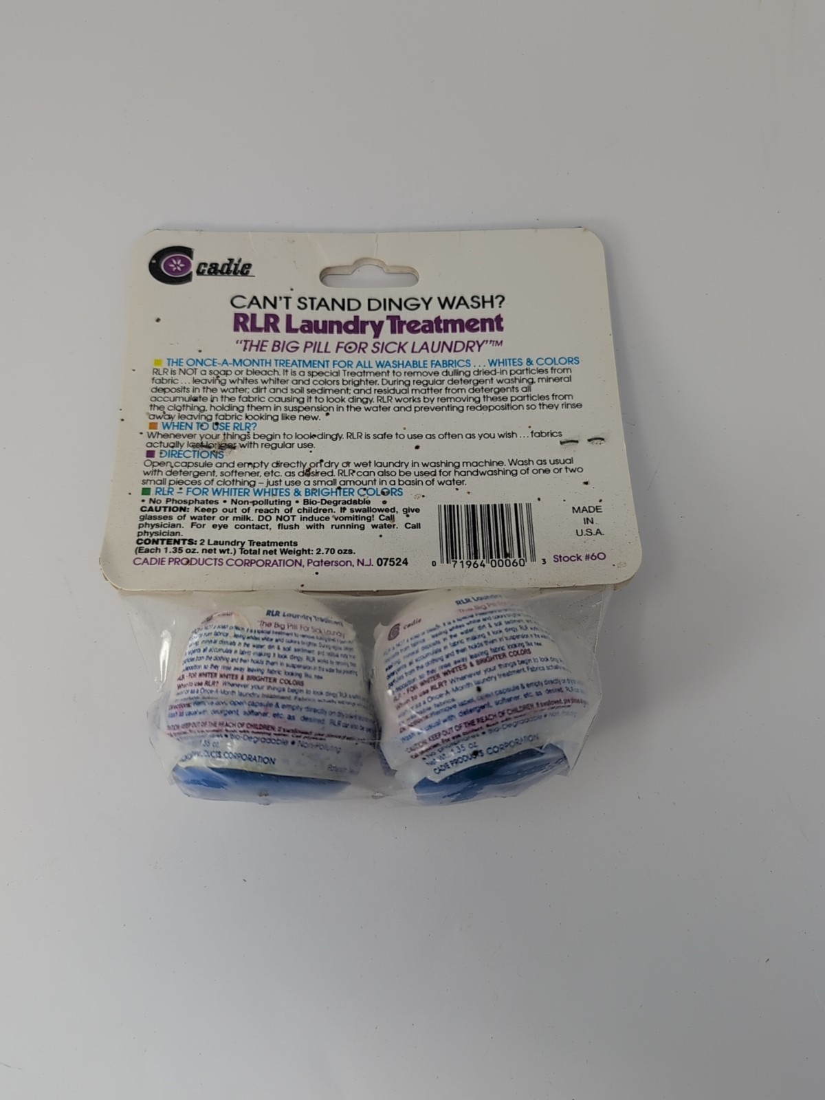 Cadie RLR Laundry Treatment Pack Of 2 Once A Month Treatment Sealed Vintage