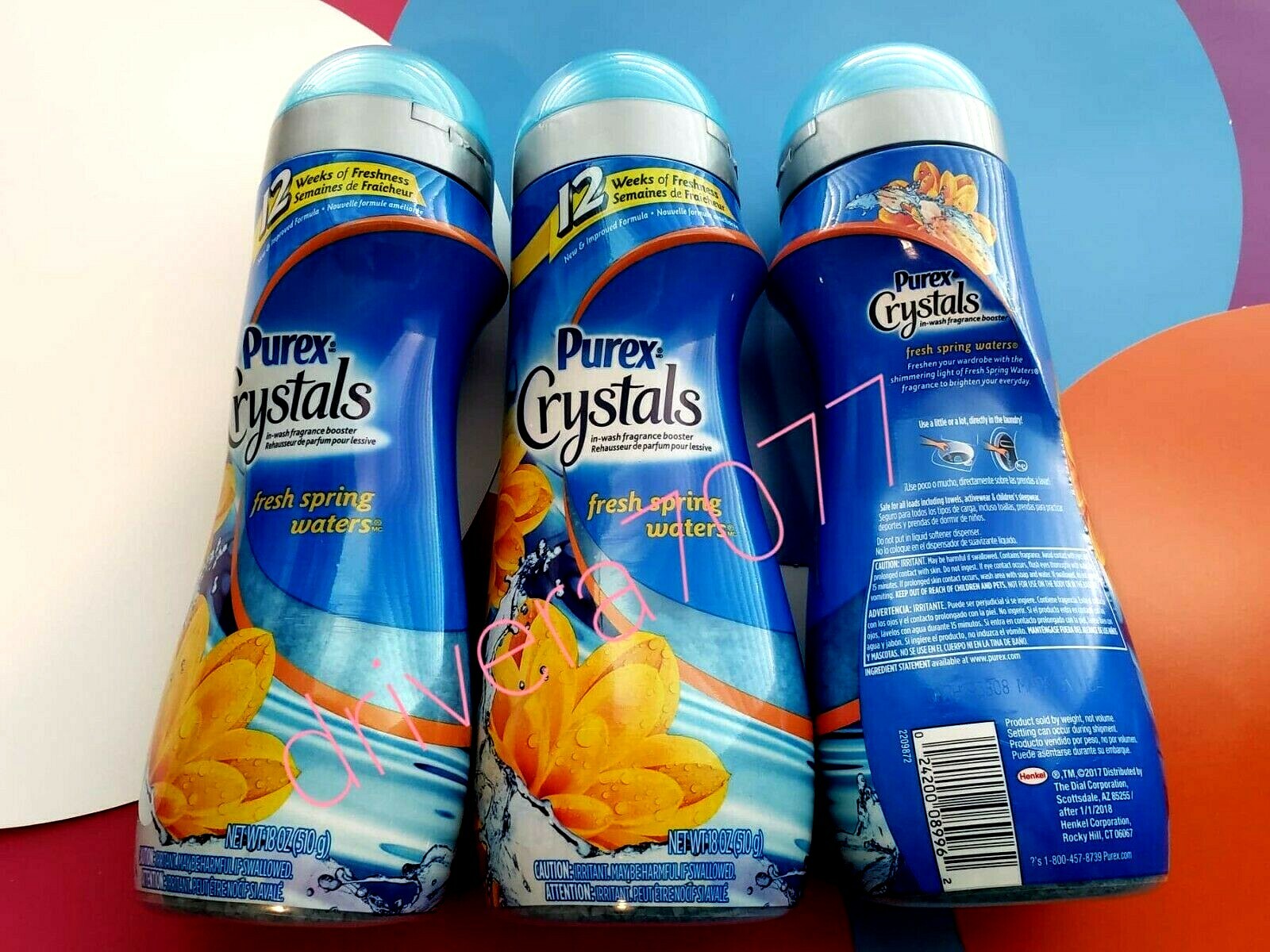 Purex Crystals In-Wash Fragrance Booster, Fresh Spring Waters, 18 Ounce New