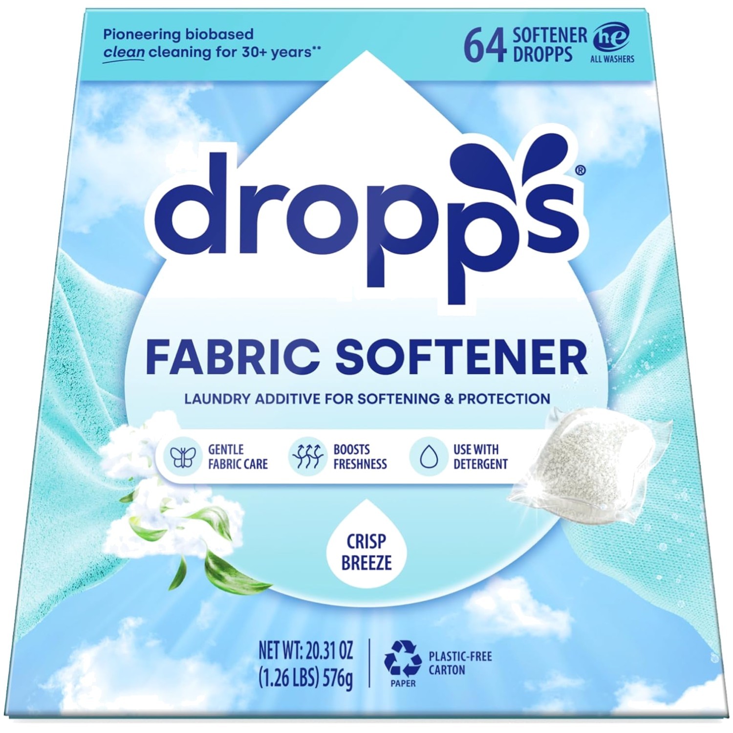 Soft & Fluffy Laundry – Crisp Breeze Softener Pods 64 ct
