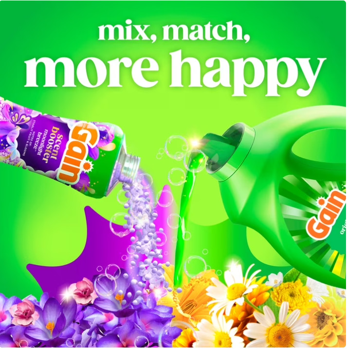 3 Pack Gain Laundry Detergent Liquid, w Odor Defense,Original Scent,132 fl oz Pk