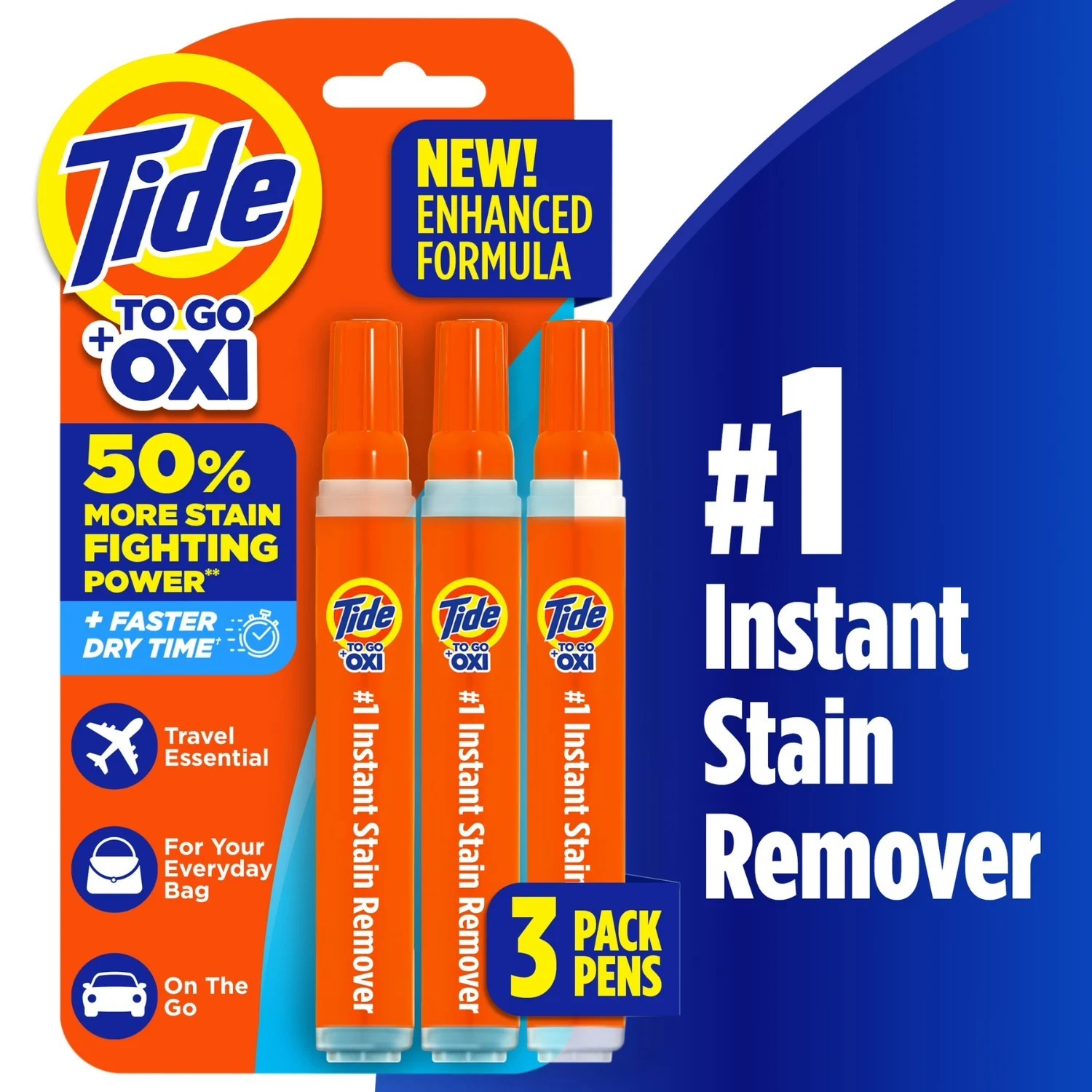 (3 Pack) Tide To Go Instant Stain Remover Pen Travel Size 1.01 fl oz