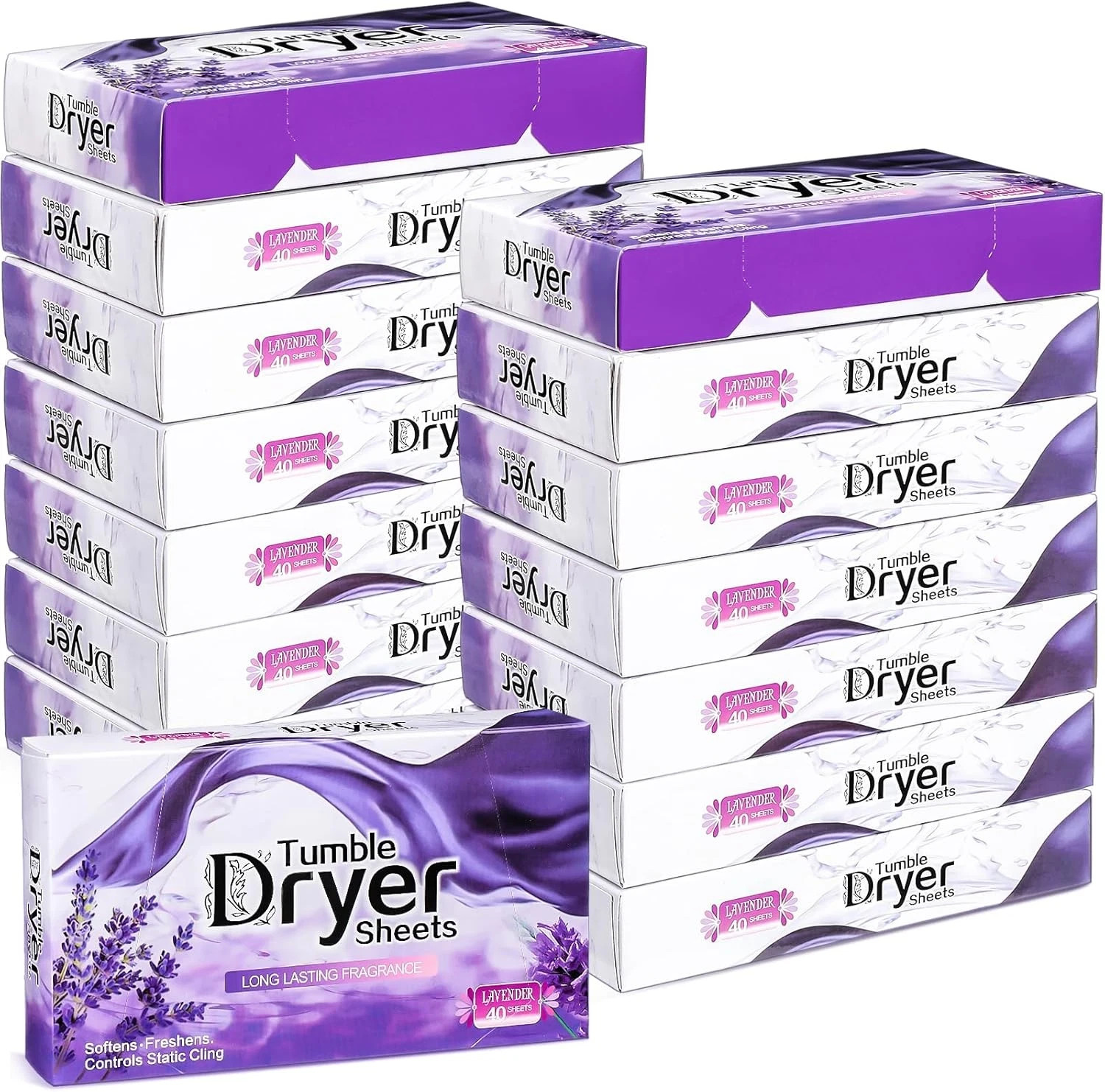 600 Count Dryer Sheets Bulk Natural Fabric Softener Sheets Plant Lavender Laundr