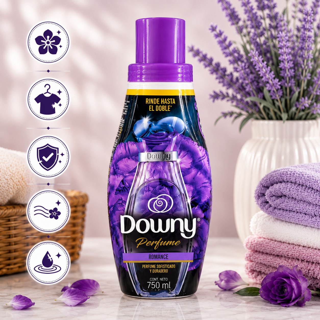 Downy Perfume Romance Fabric Softener – Pack of 2 (750ml Each)