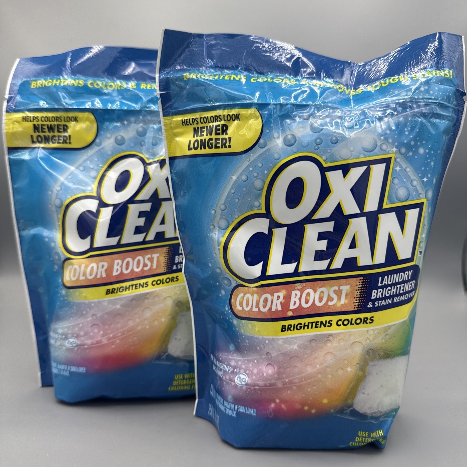 Lot 2 OxiClean Color Boost Color Brightener Stain Remover Power Paks 10 Ct