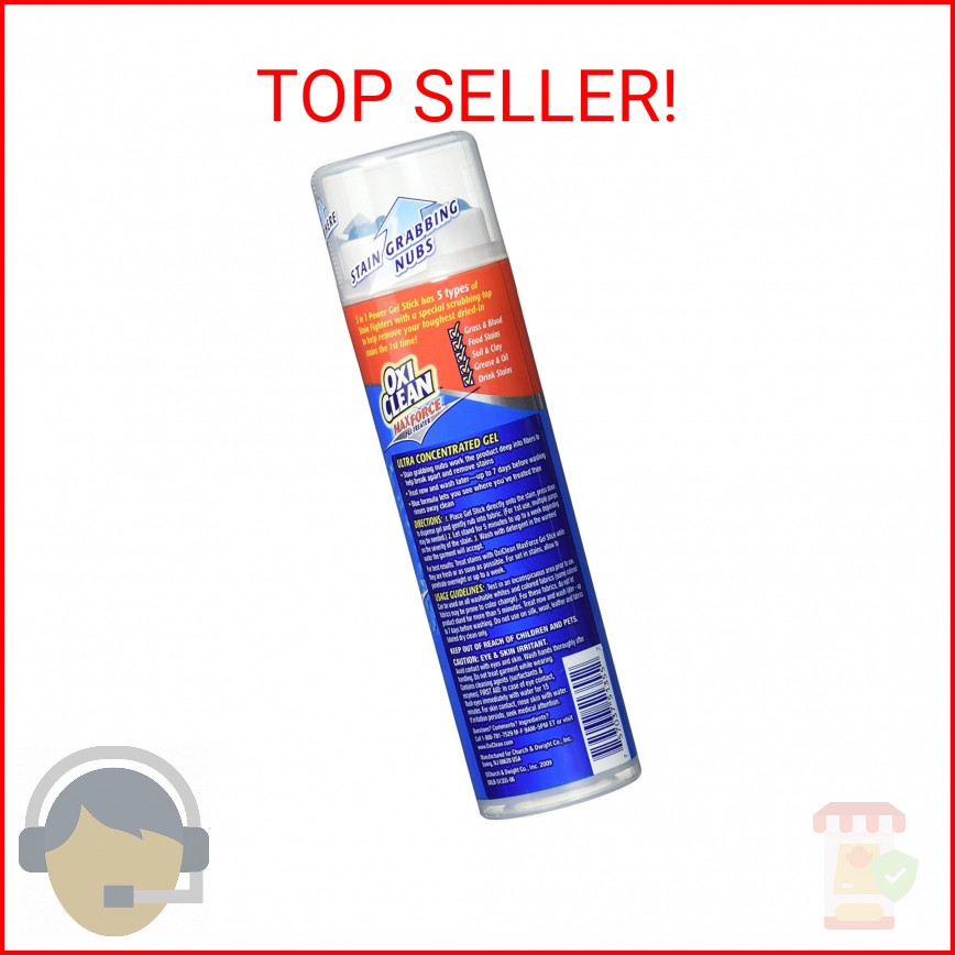 OxiClean Max Force Gel Stain Remover Stick, 6.2 Ounce (Pack of 2)