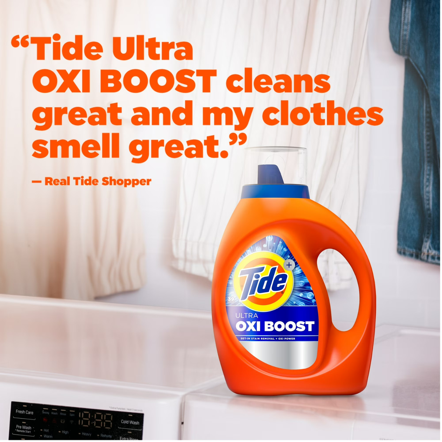 Tide Ultra Oxi Boost Laundry Detergent Liquid 83 Loads 117 fl oz Bottle