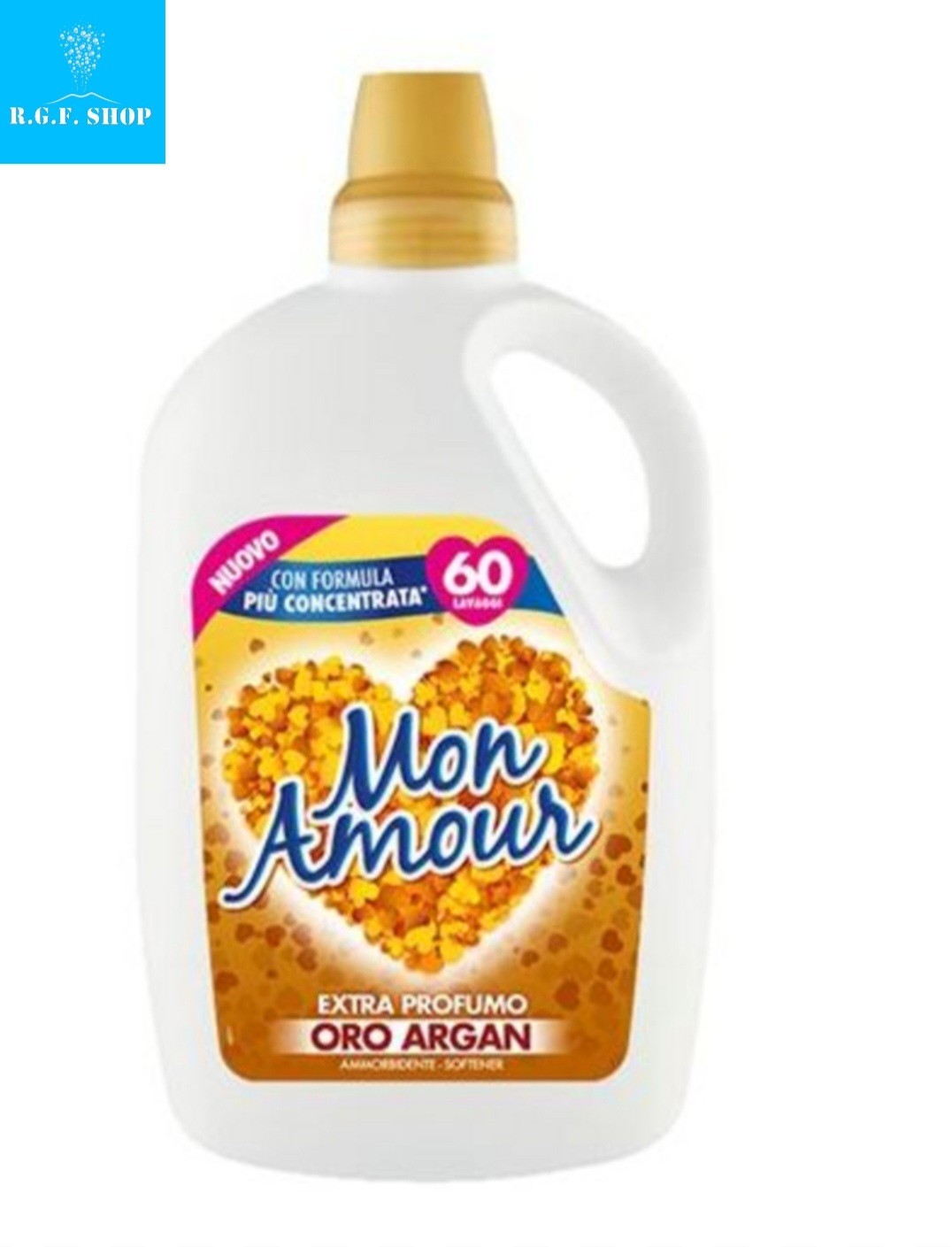 4× Mon Amour Fabric Softener 3L – 60 Wash Loads – Mix Fragrance – Blu Mare / Oro Argan