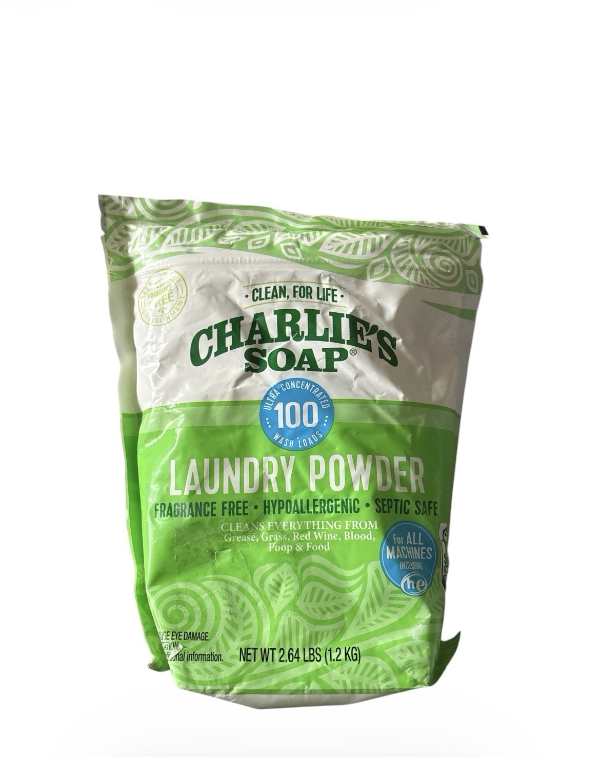 Charlie’s Soap Laundry Powder (100 Loads, 1 Pack) Fragrance Free Hypoa