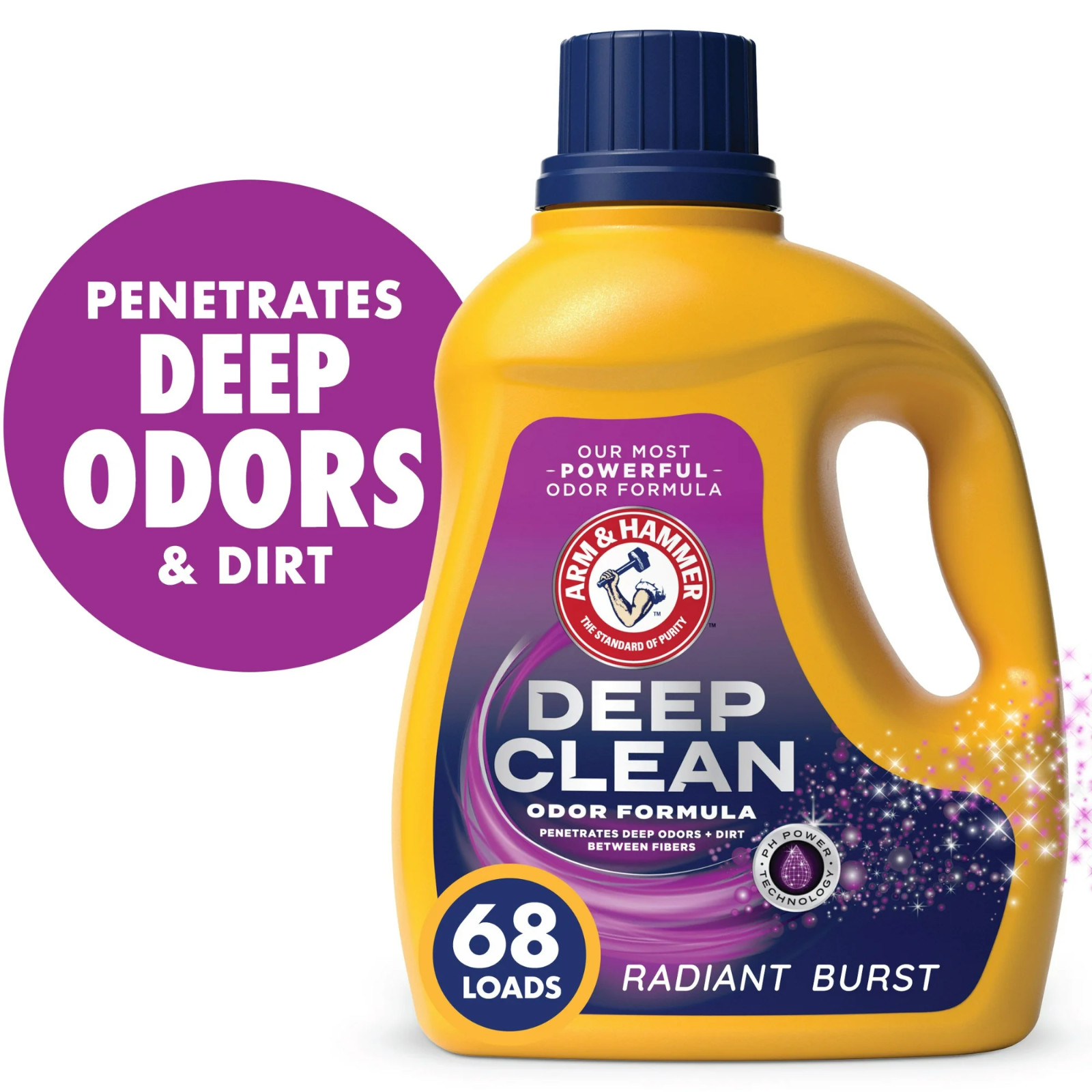 Deep Clean Odor Formula Radiant Burst Liquid Laundry Detergent 102 oz 68 Loads .