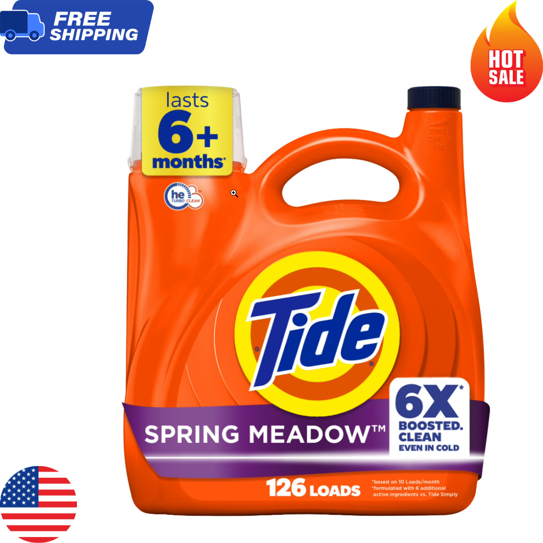 Tide with 6X Boosted Cleaning Power Spring Meadow 158 fl oz 126 Loads