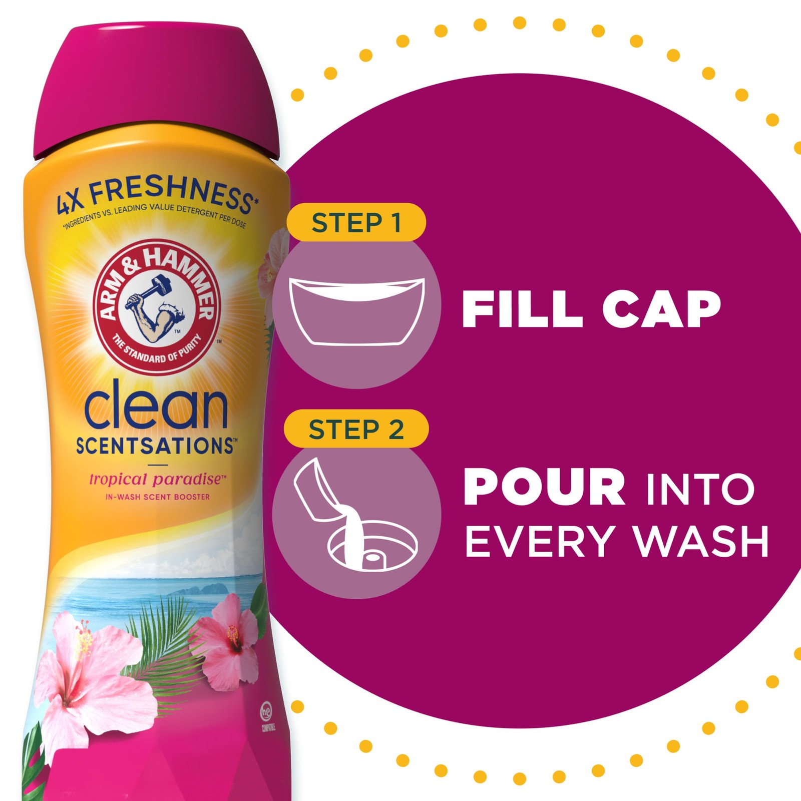 Arm & hammer In-Wash Scent Booster, Tropical 24 Ounce (Pack of 1), pink