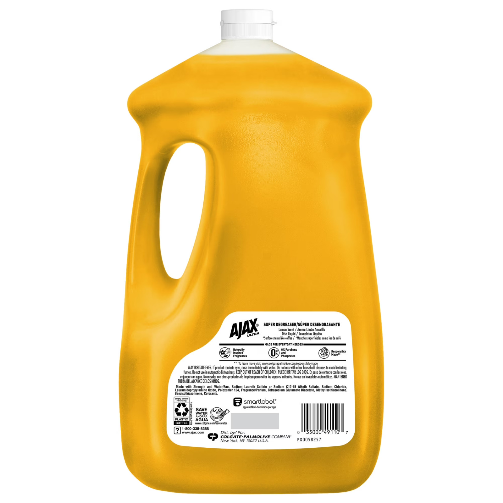 Ajax Ultra Liquid Dish Soap Lemon Scent, Super Degreaser, 90 fl oz Bottle