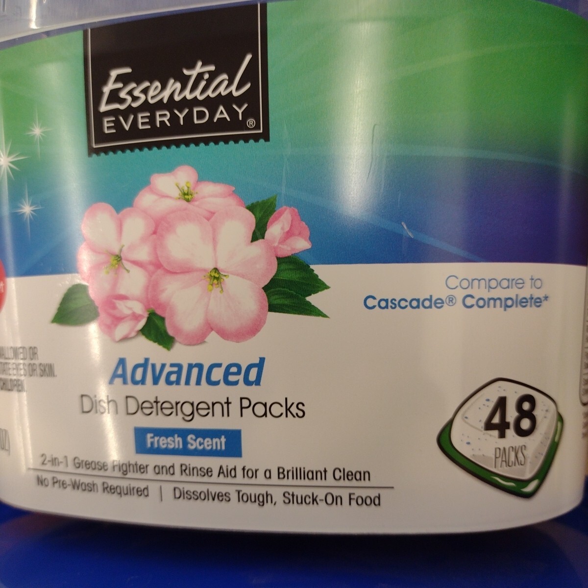 Essential Everyday Fresh Scented Dish Detergent Packs (2 Pack)
