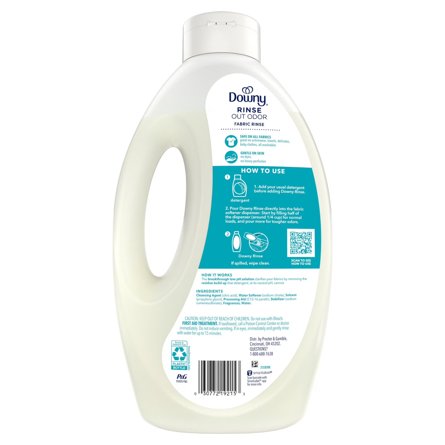 (2 Pack) Downy Rinse Out Odor Laundry Rinse Cool Cotton Scent 62oz Fresh Fabric
