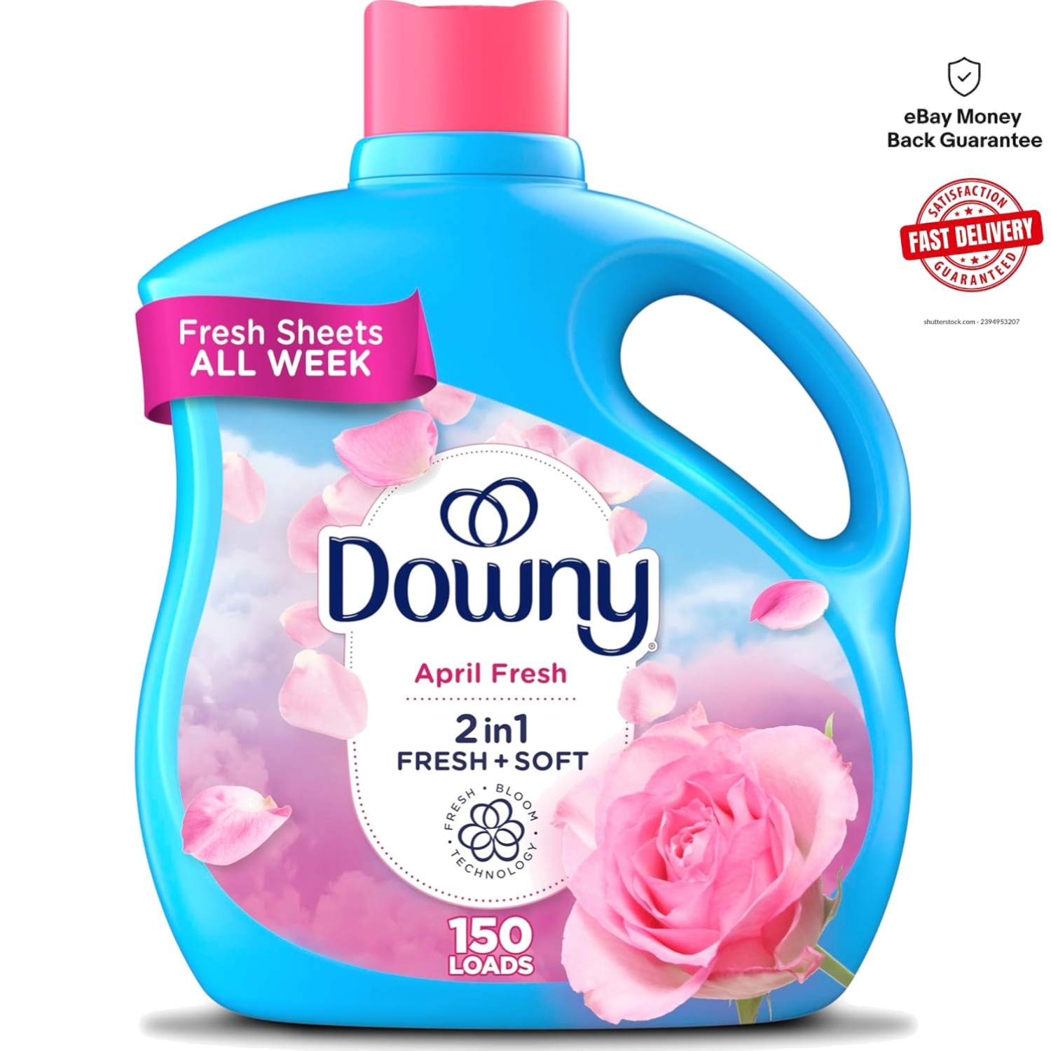 Long-Lasting April Fresh Liquid Fabric Softener, 111 fl oz for Odor-Free Clothes
