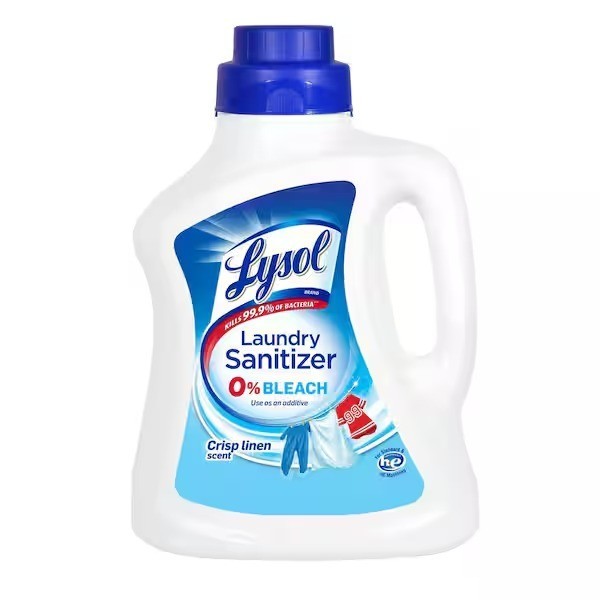 Lysol Disinfectant Laundry Sanitizer 90oz. 0% Bleach Eliminates Odor Crisp Linen