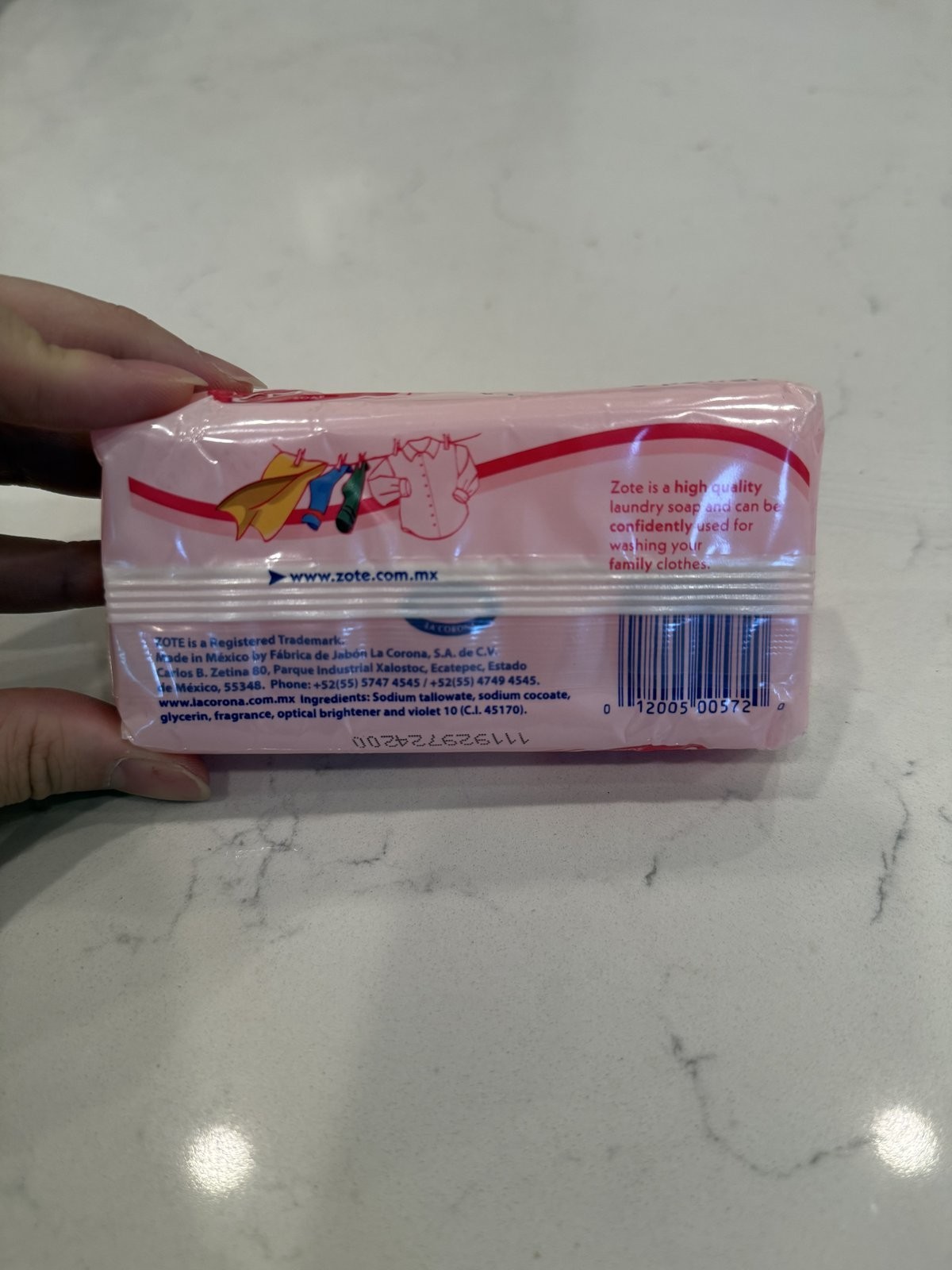 Zote Pink Laundry Soap Bar 7.0oz New